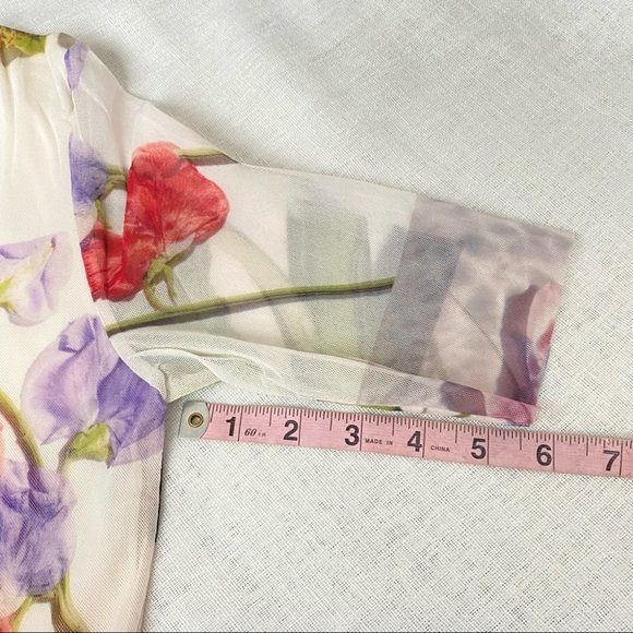 GANNI Printed Bold Floral Mesh Maxi Dress - Picture 14 of 14